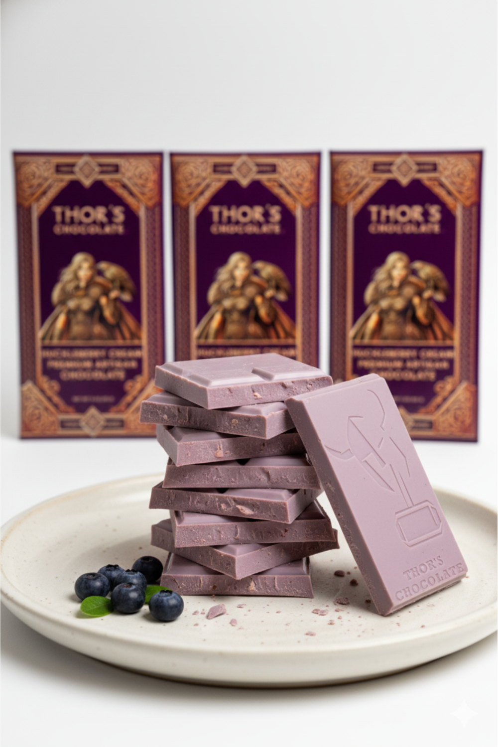 Huckleberry Cream White Chocolate Bar