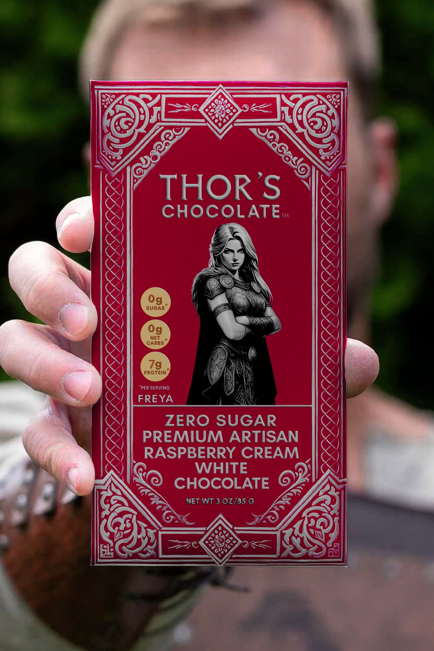 Zero-Sugar Raspberry Cream White Chocolate Bar