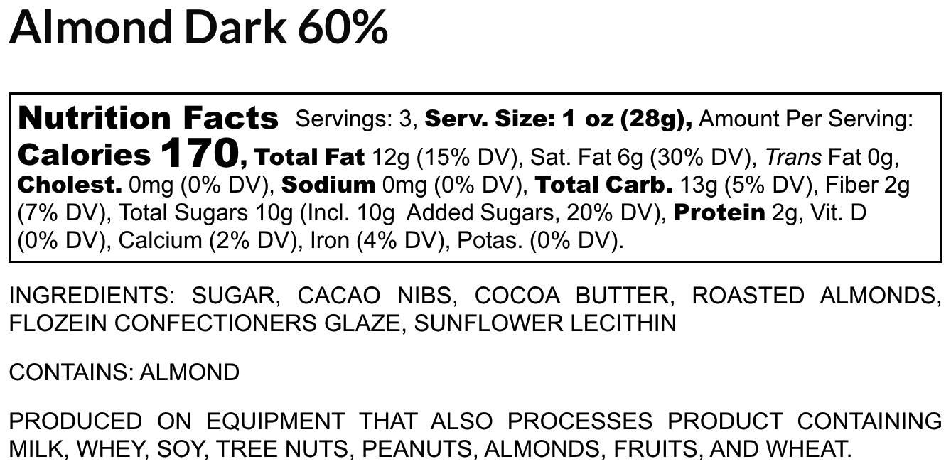 60% Dark & Almonds