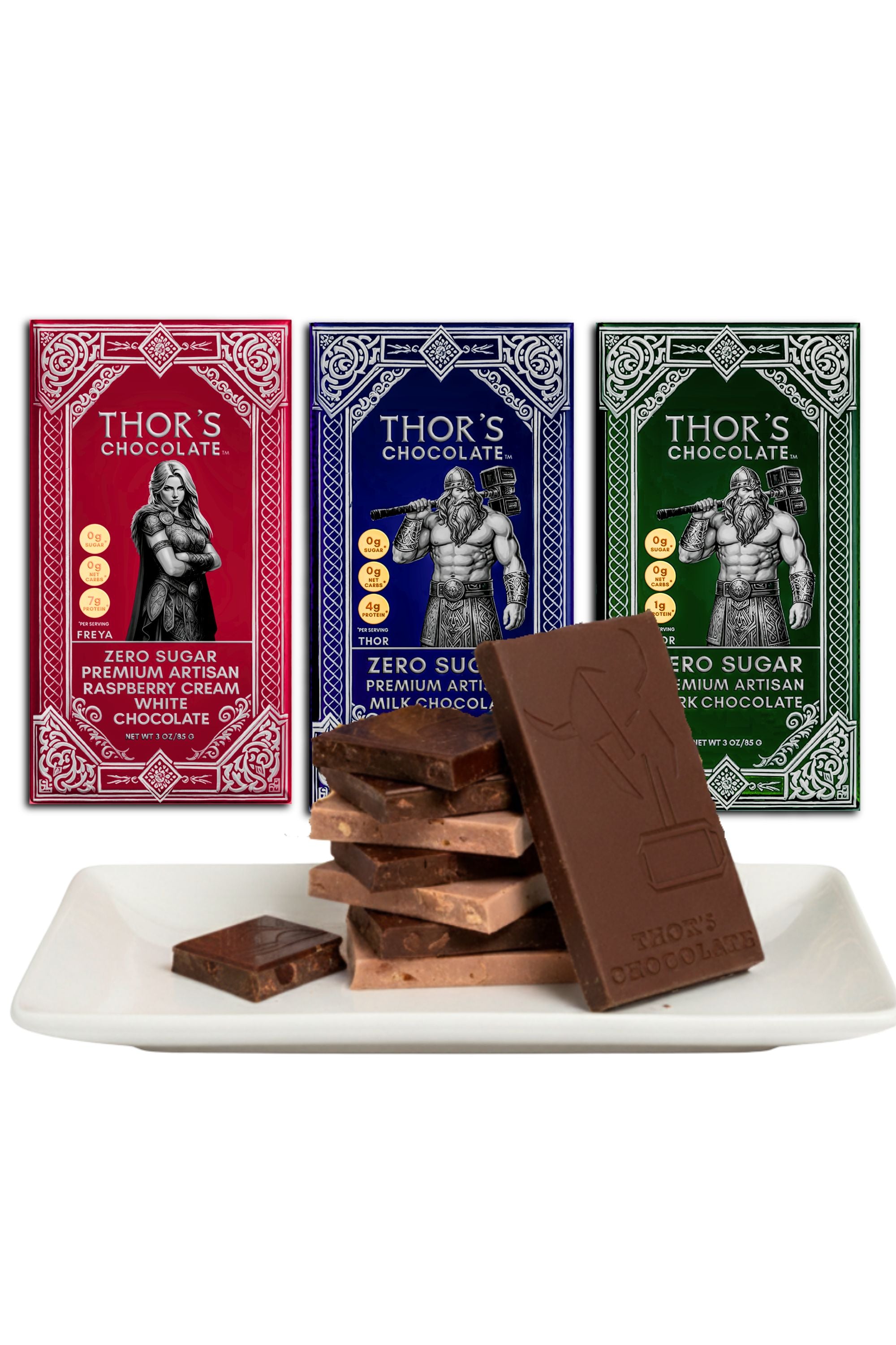 BGO × Thearth × TRUNKZERO トリプルコラボ　ミル上手 Sugar Free Chocolate Bar Variety Pack | Thor's Chocolate