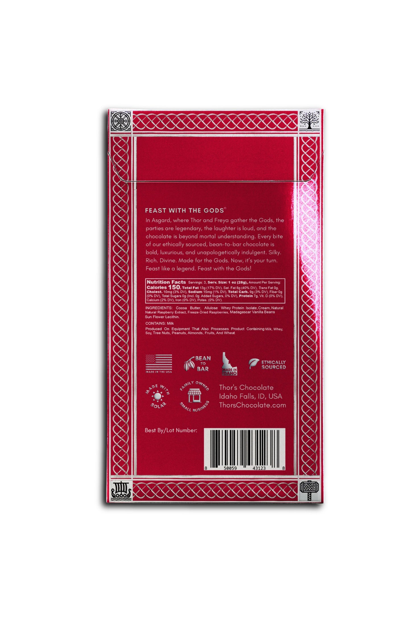 Zero-Sugar Raspberry Cream White Chocolate Bar